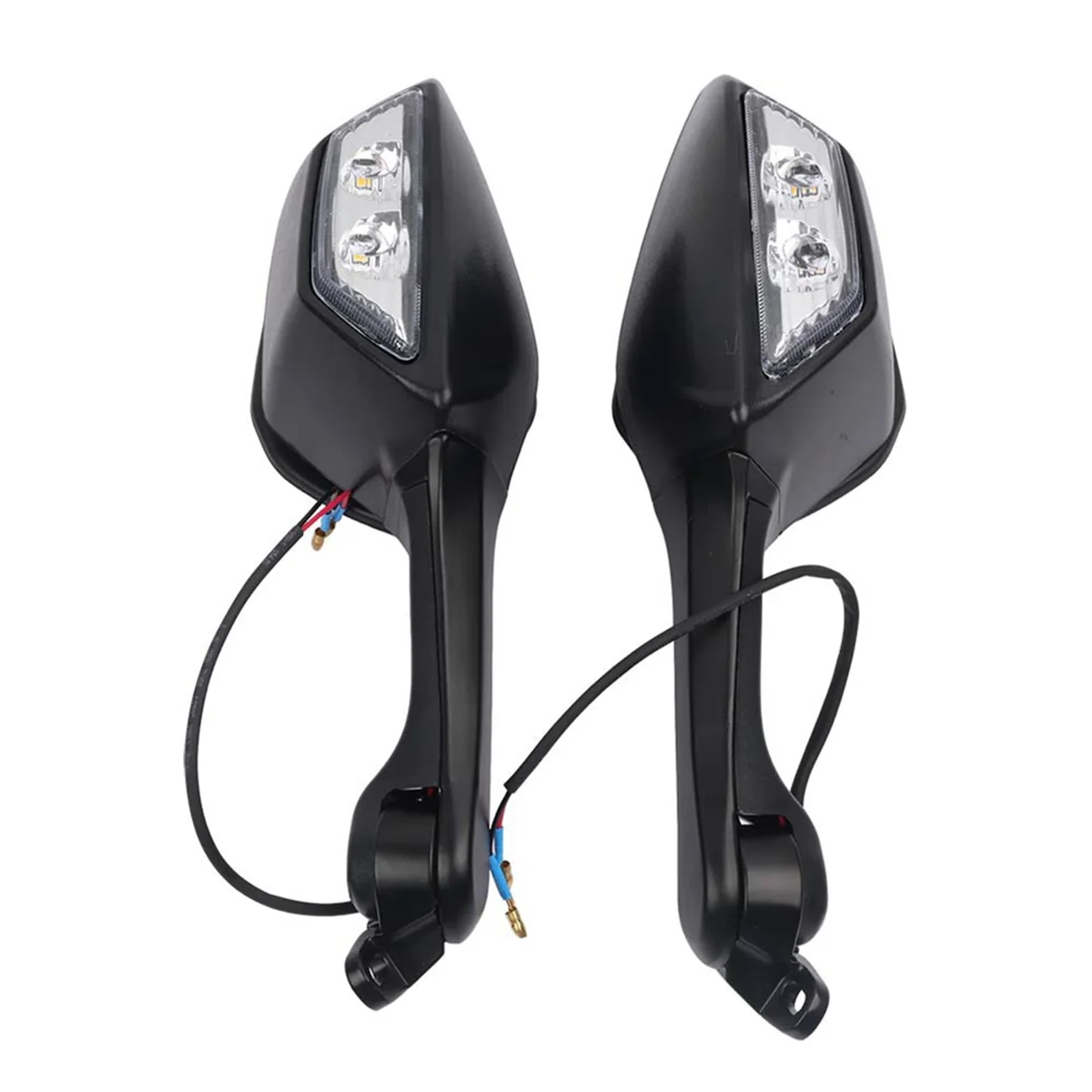 Motorcycle Rearview Mirrors with LED Turn Signals Lights for 400 650 -10R ZX10R