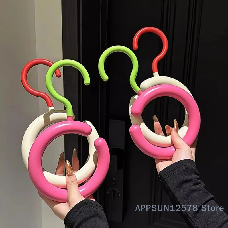 

Dopamine Hook Clothes Hanger 1/5pcs - Rotating Scarf Hat Bag Organizer, Non Perforated Silk Display Stand