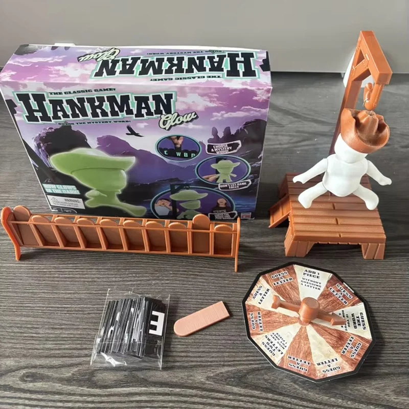 Cowboy Magnetic Mystery Guessing Word Before Hank Falls Hanging with Doll Travel Table Game