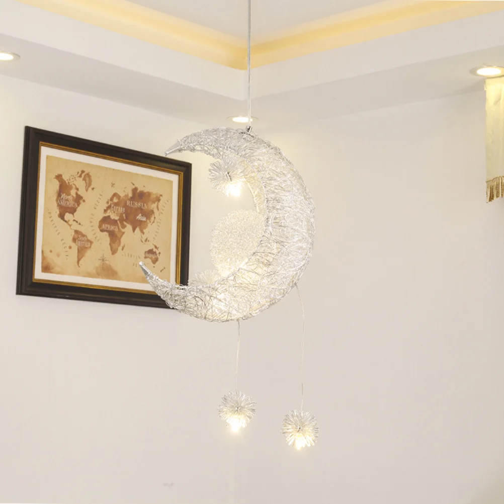 

Moon Shape LED Pendant Lamp Warm White Decorative Ceiling Light for Room Living Bedroom Dining Room Home Decoration