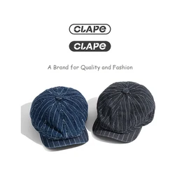 Clape Retro British Newsboy Caps Denim Cotton Cabbie Duckbill Ivy Flat Cap Casual Berets Hat Boina Gatsby Octagonal Hats