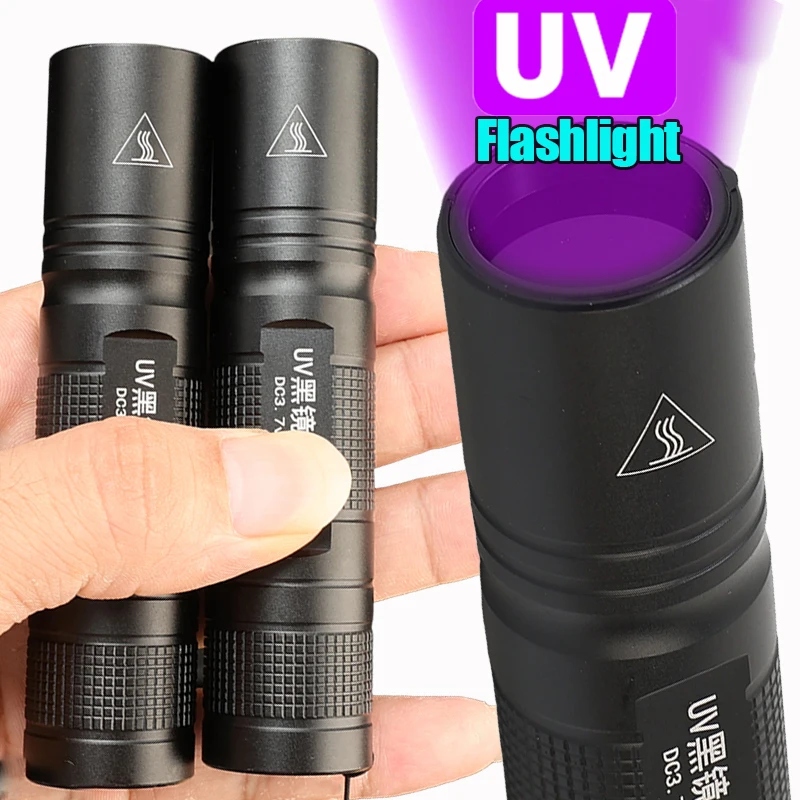 

UV Flashlight Portable LED Ultraviolet Torch Universal Pet Urine Stain Anti-counterfeiting Identification Tool with Data Cable