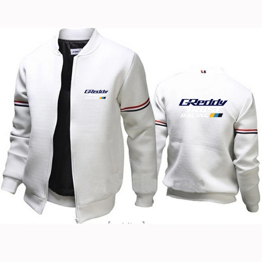 

GReddy Turbo Systems 2024 Spring And Autumn Men's Print Trendy Zipper Long Sleeve Cardigan Round Neck Cotton Flight Jacket