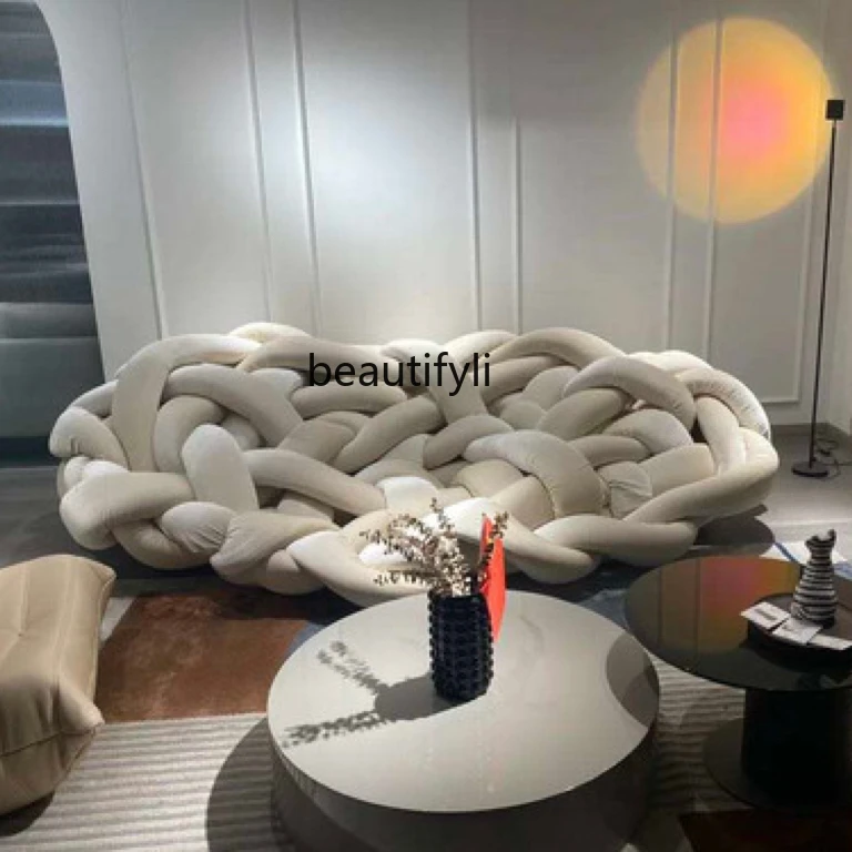 Personalized Creative Designer Living Room Special-Shaped Winding Woven Sofa Model Room Villa Sofa