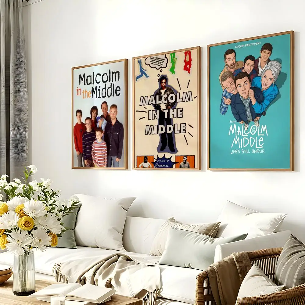 Drama M-Malcolm in the M-Middle HD Home Decor Sticky Wall Waterproof Home Living Room Bar Aesthetic Decor