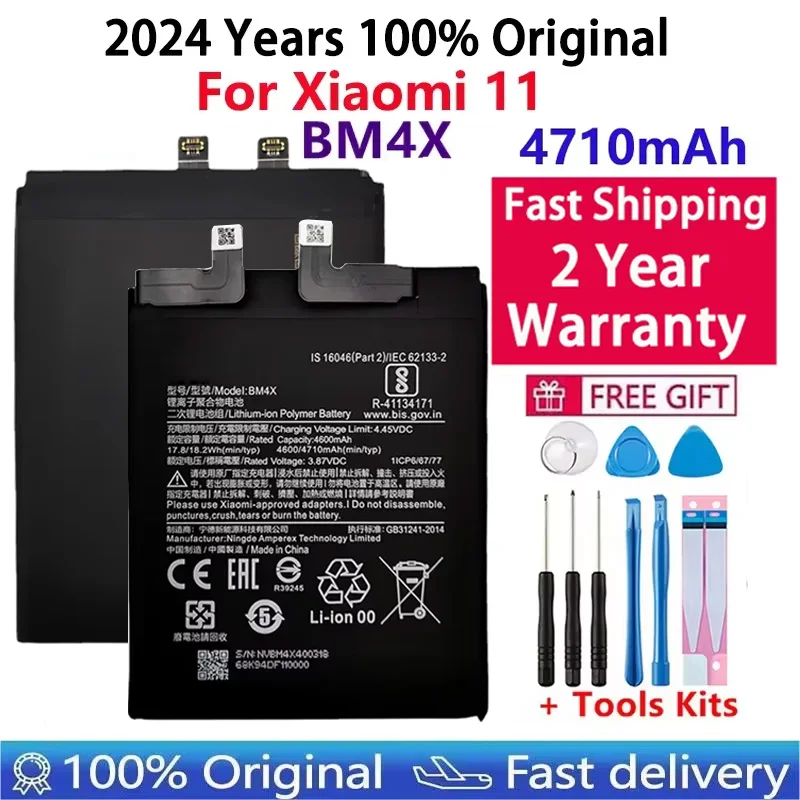 2024 Year 100% Original Battery BM4X BM55 BP42 For Xiaomi Mi 11 Mi11 Lite 11 Pro Ultra Replacement Batteries Fast Shipping