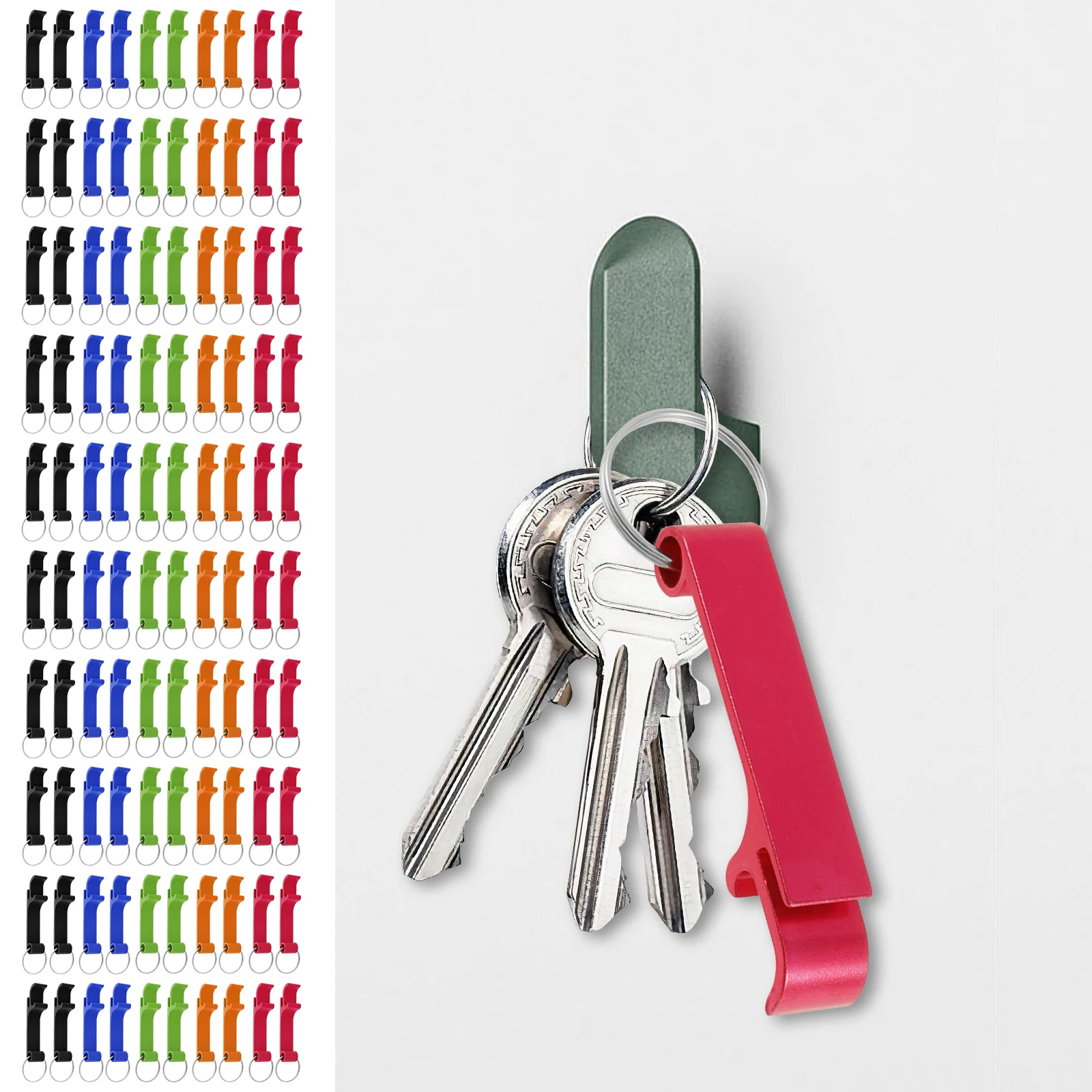 

100Pcs Bottle Opener Keychains Aluminum Alloy Beer Bottle Openers Pocket Claw Beverage Can Opening Tool Open the Lids Jar Opener