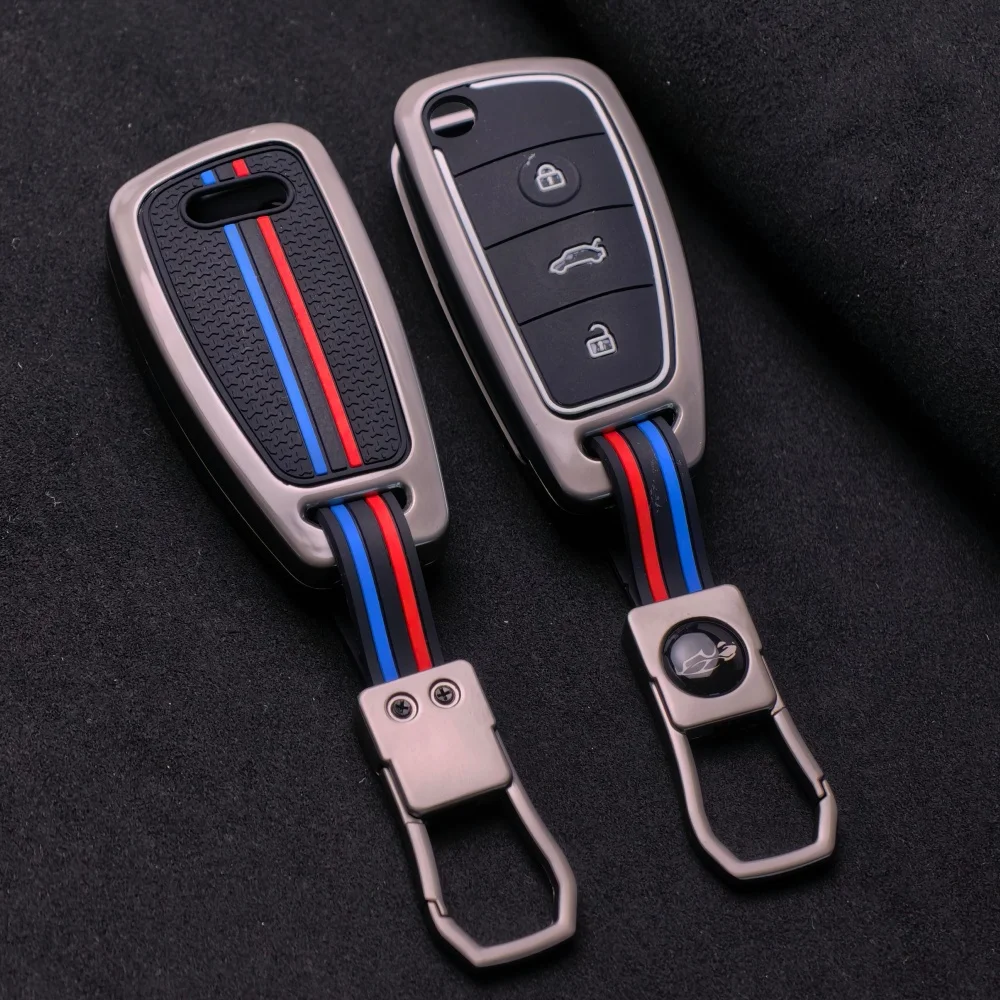 2025 Fashion Metal Silicone Key Case Cover for Audi A4 B7 A6 C6 4f 8v A3 8p A1 A3 Accessories Auto Remote Key Holder Jacket
