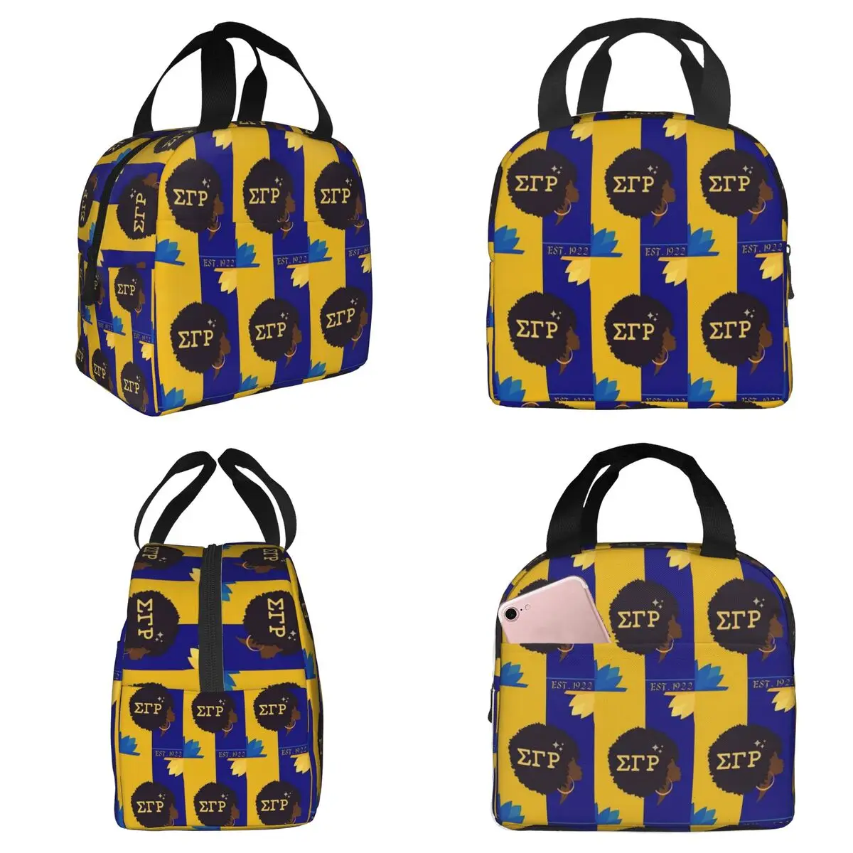 Sigma Gamma Rho 1922 SGR Isolierte Lunchtasche für Kinder, Schulkühler, Thermo-Lebensmittelbox, tragbare Lunchboxen, Behälter