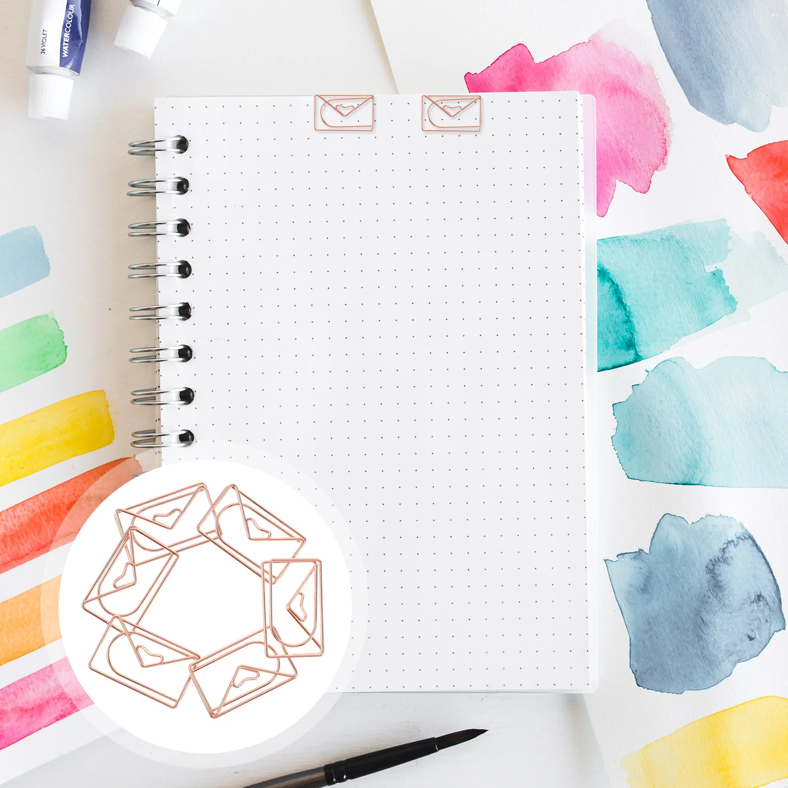 

20Pcs Creative Envelop Paper Clips Metal Large Note Clips Portable Office Bookmark Document Clamps Rose Gold Paper Clamps