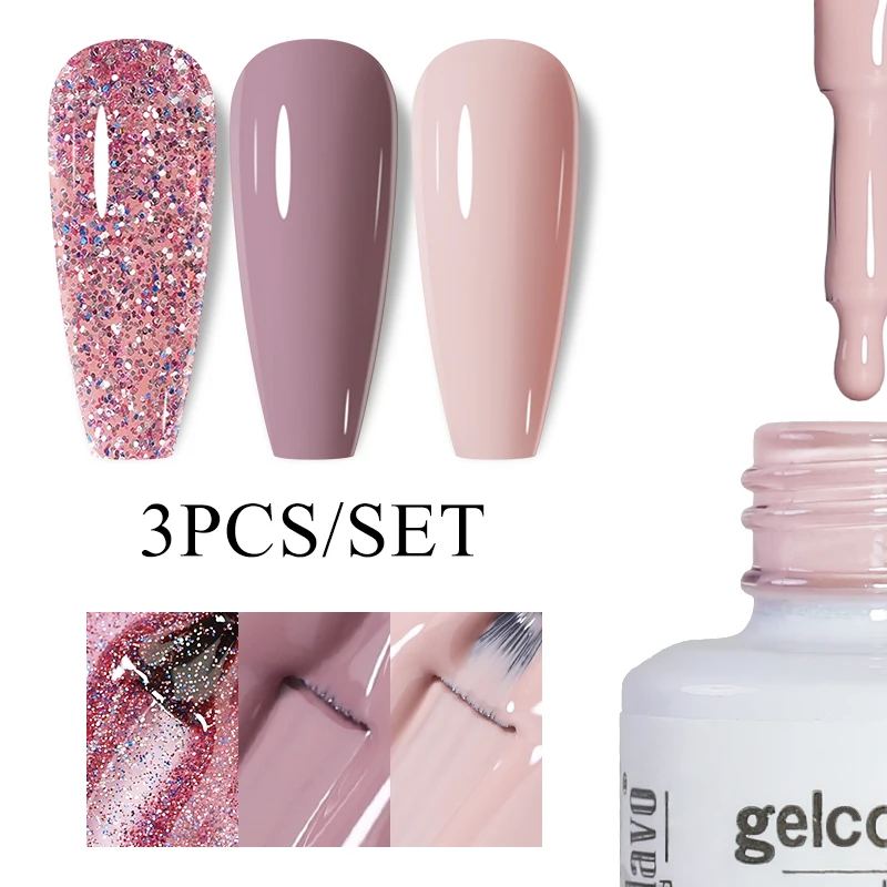 アルテ クラボ 8ml 3個入り ネイルジェルポリッシュセット 秋冬カラー セミパーマネント ハイブリッド ベースコート トップコート ソークオフ UV/LED ネイルアートジェル