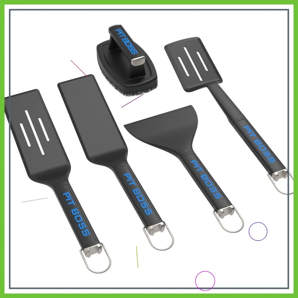 

5-Piece Griddle Tool Set, Heat-Resistant Up to 500°F, Dishwasher Safe with Bottle Opener