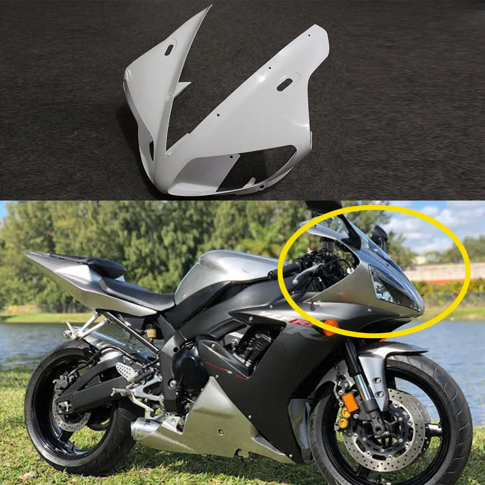 

Motorcycle Unpainted Upper Front Cowl Nose Fairing Injection Moulded Fit for YAMAHA YZF-R1 2002 2003
