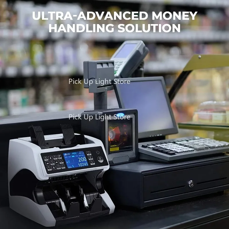 Compteur de factures blanc, affichage TFT, Machine de comptage d'argent, technologie Double CIS, certifié ROHS pour utilisation bancaire, CAD sélectionné