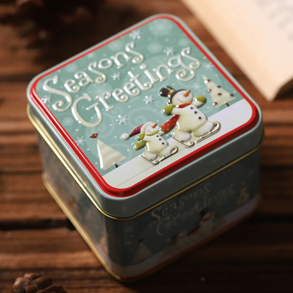 Holiday Cookie Container Empty Tin Christmas Tinplate Candy Boxes Biscuit Gift Child