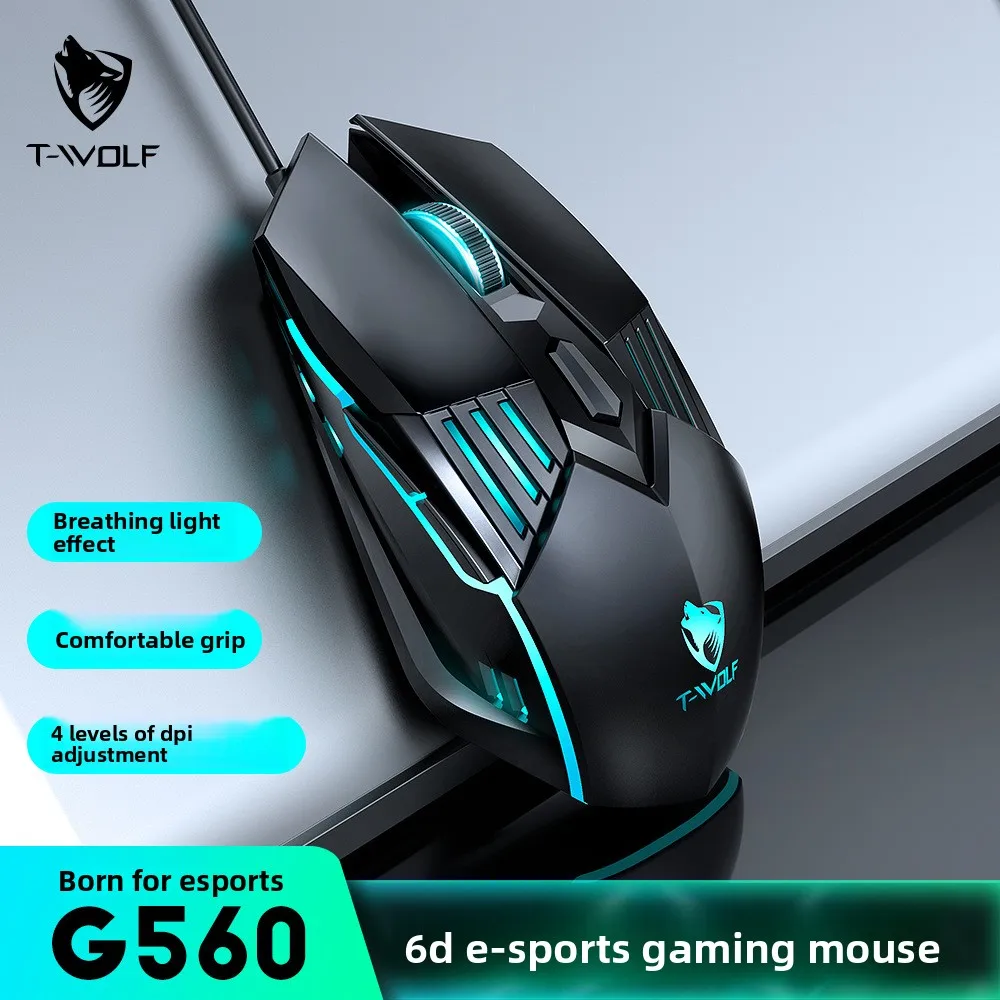 G560 New Wired Mouse Charging Gaming Mouse Mute Backlit Mouse Mechanical Ergonomic Optical Computer Accessories for Pc Laptop