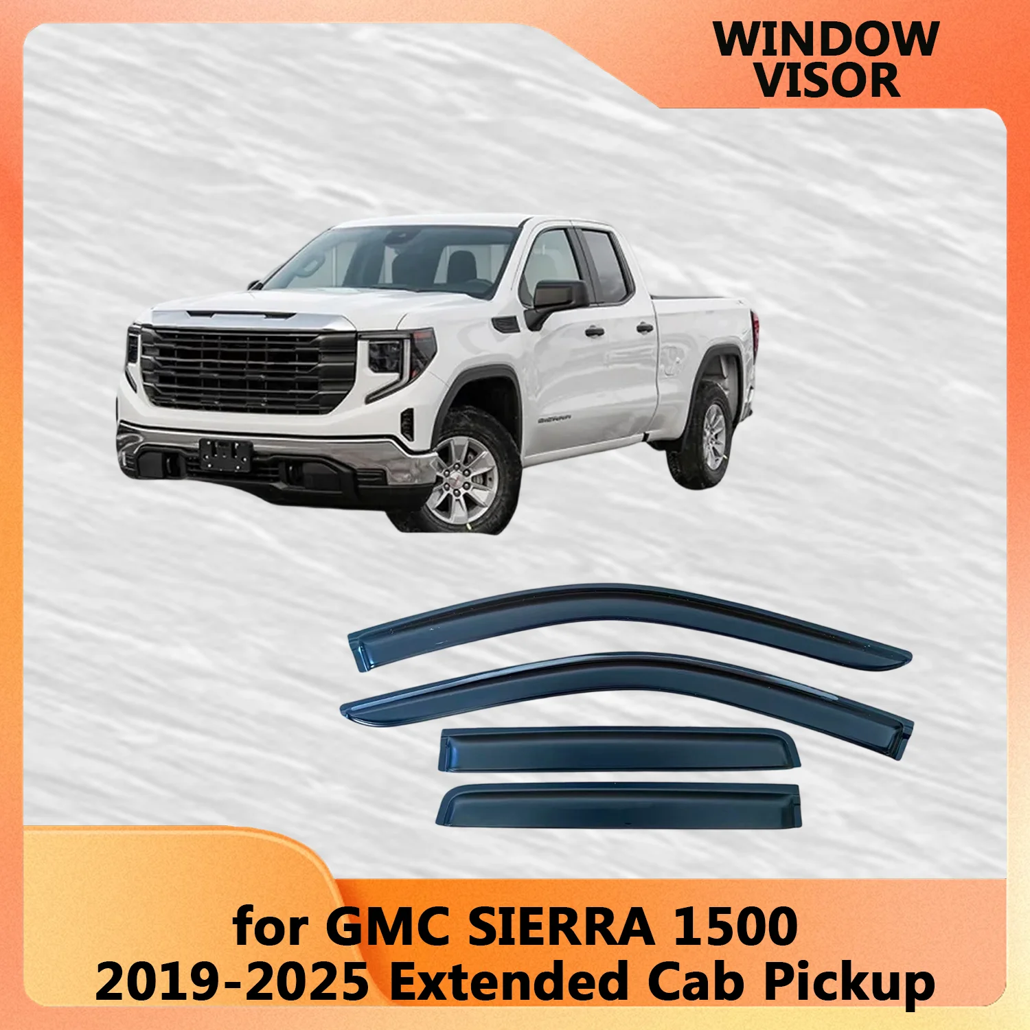 

Оконный козырек для GMC SIERRA 1500 2019-2024, расширенный ветрозащитный козырек для кабины, защита от дождя, дверной козырек, вентиляционные шторы, вентиляционный козырек