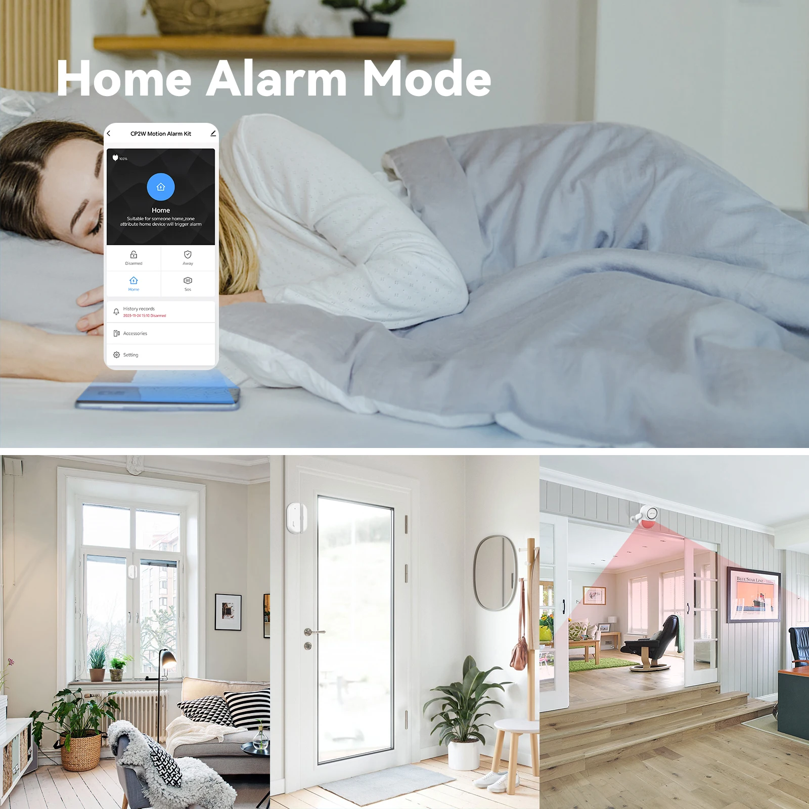 CPVAN-Tuya Smart Home Alarm System, Sem Fio, WiFi, 2.4G, Home Burglar Security, Porta, Sensor de Janela, 125dB, Sensor de Movimento