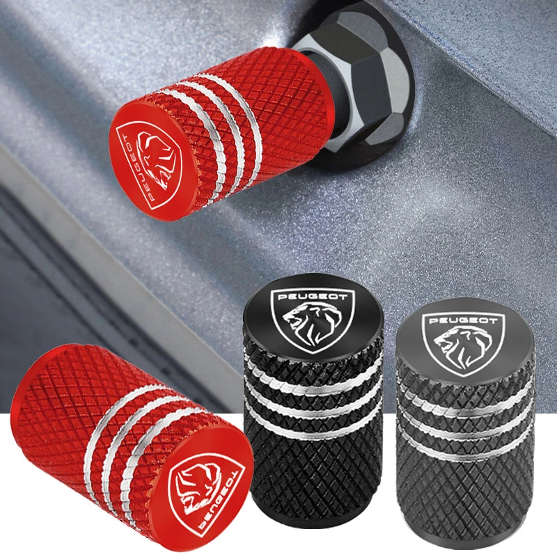 4 قطعة/المجموعة سيارة عجلة الاطارات صمام قبعات غطاء الجذع المعدني لبيجو 206 307 308 3008 207 208 407 508 2008 5008 اكسسوارات السيارات #1