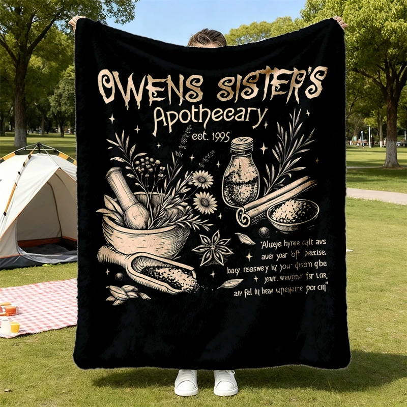 Owens Sisters Flannel Blanket, Salt Rosemary Lavender Love Flannel Blanket, Apothecary Halloween Witch Fan Gift