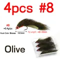 4PCS Sz 8 Olive