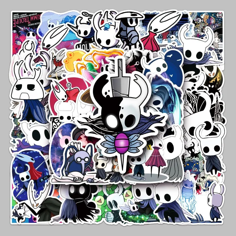 

50PCS Cartoon Game Hollow Knight Cool Stickers Aesthetic Kid DIY Toy Car Skateboard Laptop Phone Graffiti Decal Sticker