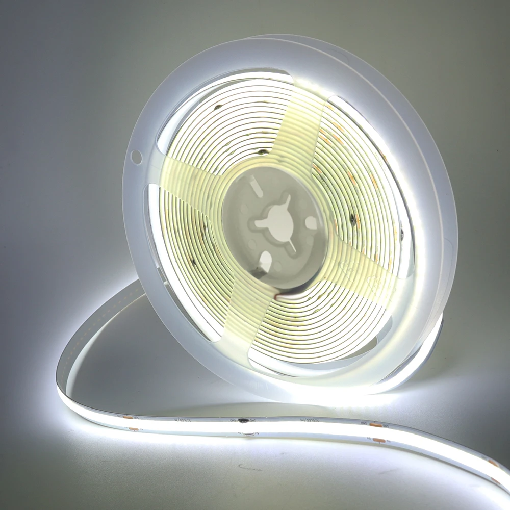 3 mm, 5 mm, 8 mm Breite, COB-LED-Streifen, 5 V, 12 V, 24 V, 320 LEDs, flexibles LED-Band mit selbstklebender linearer Beleuchtung mit hoher Dichte
