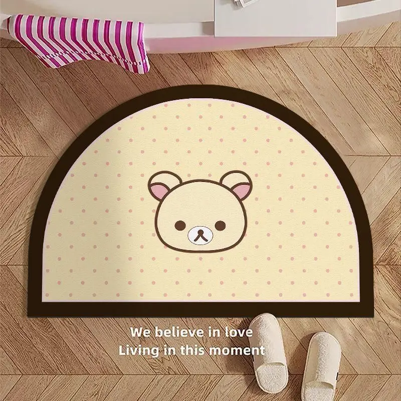 

Kawaii Rilakkuma Bathroom Mat Cartoon Cute Diatomaceous Mud Floor Carpet Toilet Door Mat Absorbent and Non Slip Girl Gifts Toys