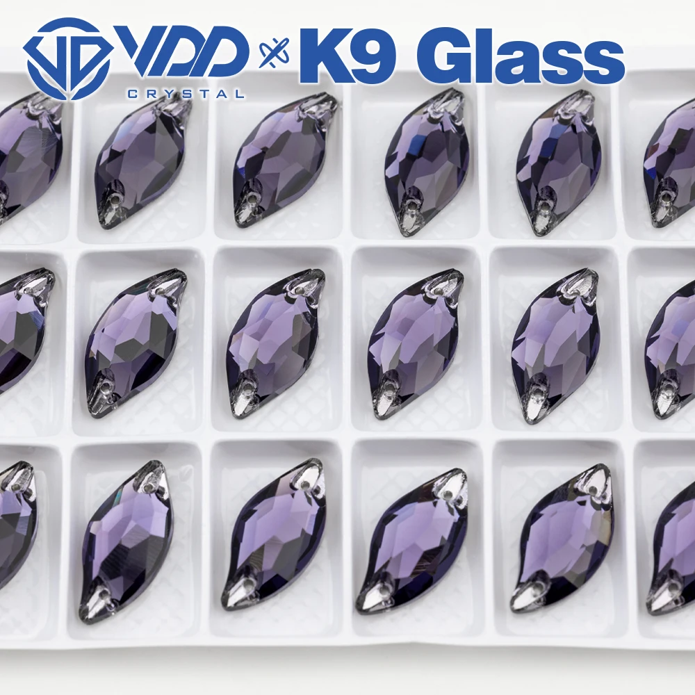 VDD S120 Tanzanit-Blatt AAAAA Top-Qualität K9-Glas aufnähbare Strasssteine, Kristall-Flachsteine zum Aufnähen für Kleidungsdekorationen – Detail 5