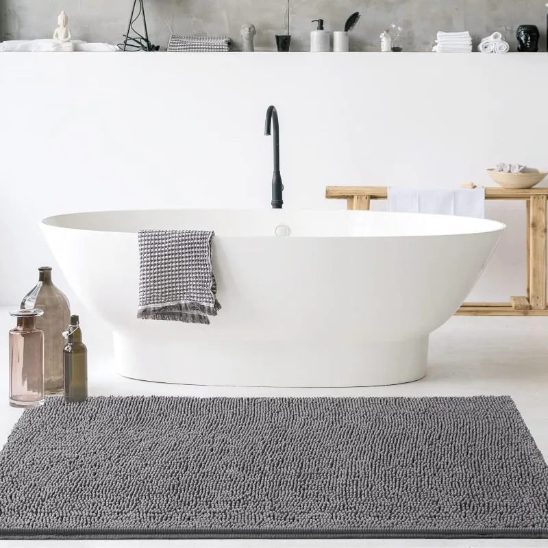 

Bath Rugs 24'' x 70'' Large Runner Bathroom Rug, Soft Luxury Chenille Bathroom Mats with Non-Slip Backing, Throw Absorbent