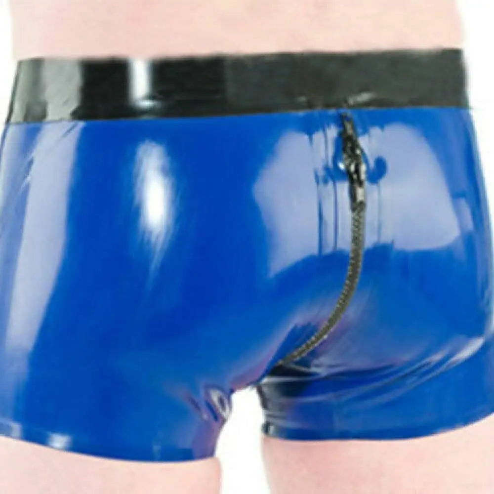 

Latex Shorts Briefs Crotch Zipper Rubber Underwear Pants Party Club Wear Costume