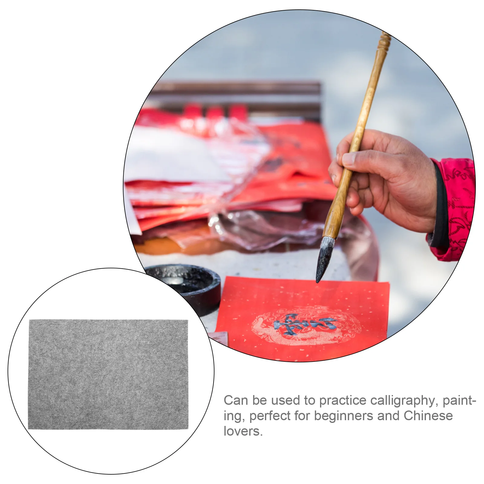 

Calligraphy Felt Pad 40x60cm Gray Work Mat Chinese Calligraphy Drawing Felt Mat Practice Student Writing Practical Supplies