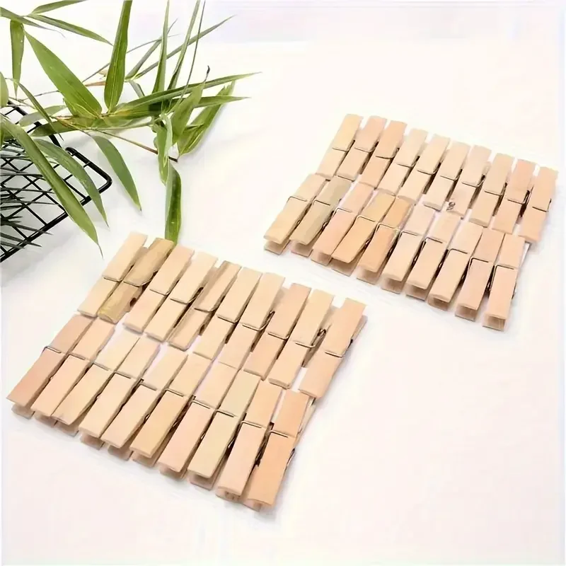 20 pcs Natural Bamboo Clothes Pins Photo Clips Clothespin DIY Wedding Party Wooden Clip Clips Pegs Dropshipping Clothing Tweezer