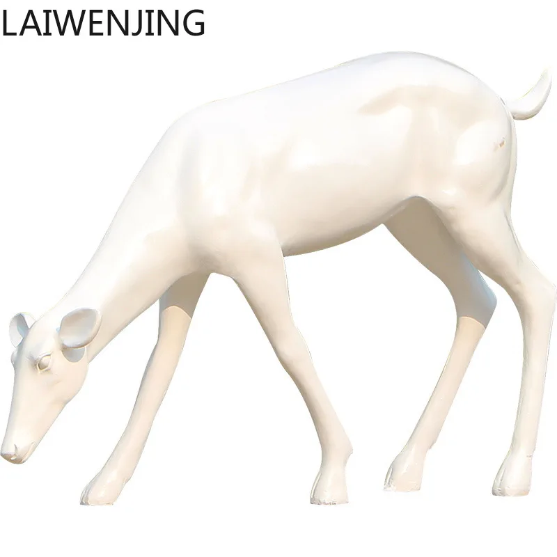 

MJY Large Outdoor Simulated Plum Blossom Deer Fiberglass Sculpture Animal Floor Ornament