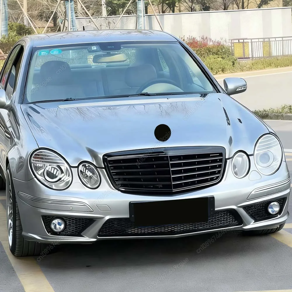 

For Mercedes Benz W211 E-Class E280 E320 E350 E400 E500 Saloon 2006-2009 Facelift Front Bumper Racing Grills ABS Gloss Black Kit