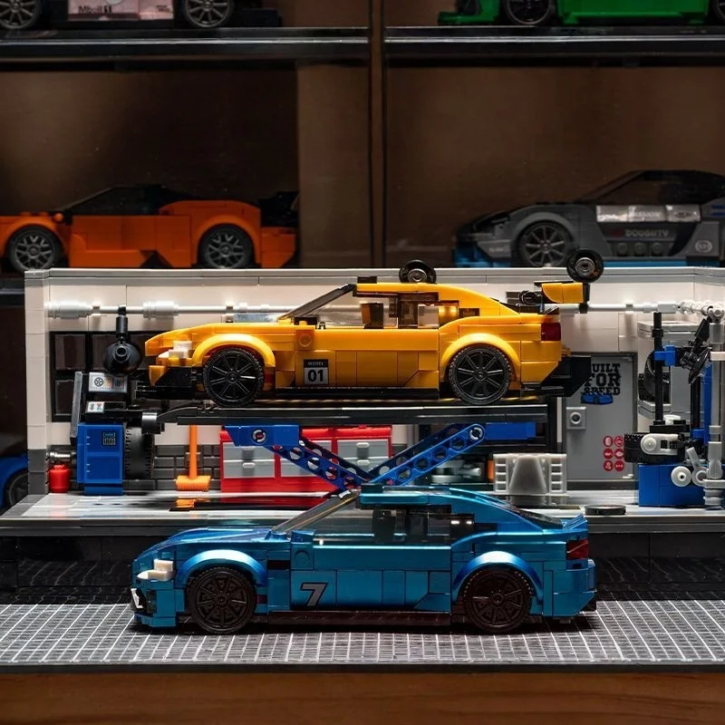 Sports Car Building Block Set 725 Pieces 2 Types Of Models With Replaceable Wheels Assembled Car Model Desktop Ornament view 4