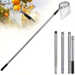 Haste de emenda de aço inoxidável, selecionador de frutas, 1.6/2.4/3.2/4m, poste telescópico, ferramenta de colheita de pomar de árvore alta para suprimentos de jardim agrícola