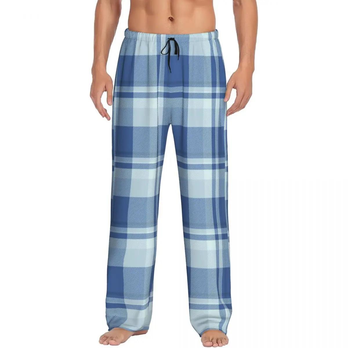 

Custom Men Check Plaid Fabric Texture Tartan Pattern Pajama Pants Printed Sleep Sleepwear Bottoms with Pockets