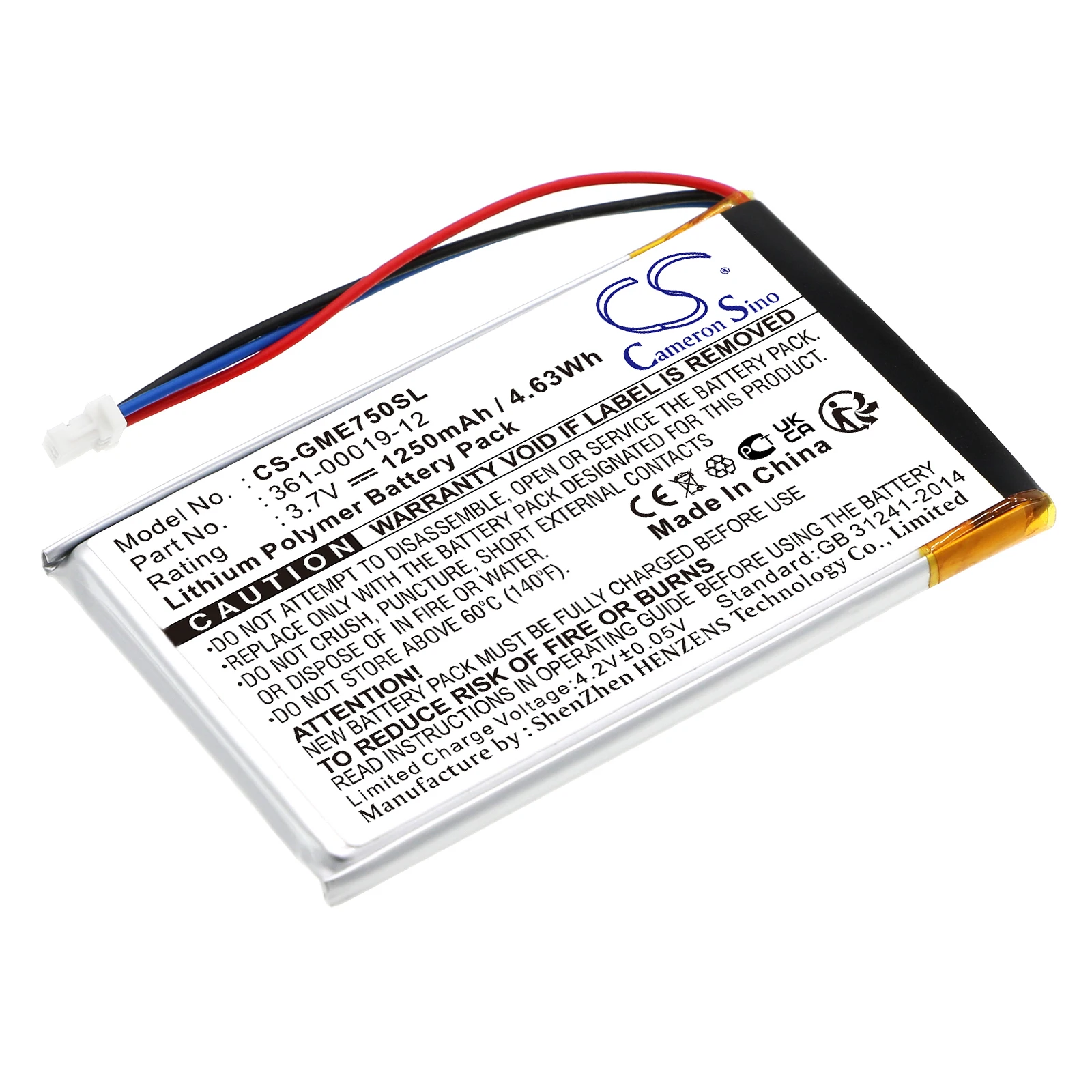 

Cameron Sino 1250mAh GPS Navigator Battery 361-00019-12 for Garmin Edge 605, Edge 705