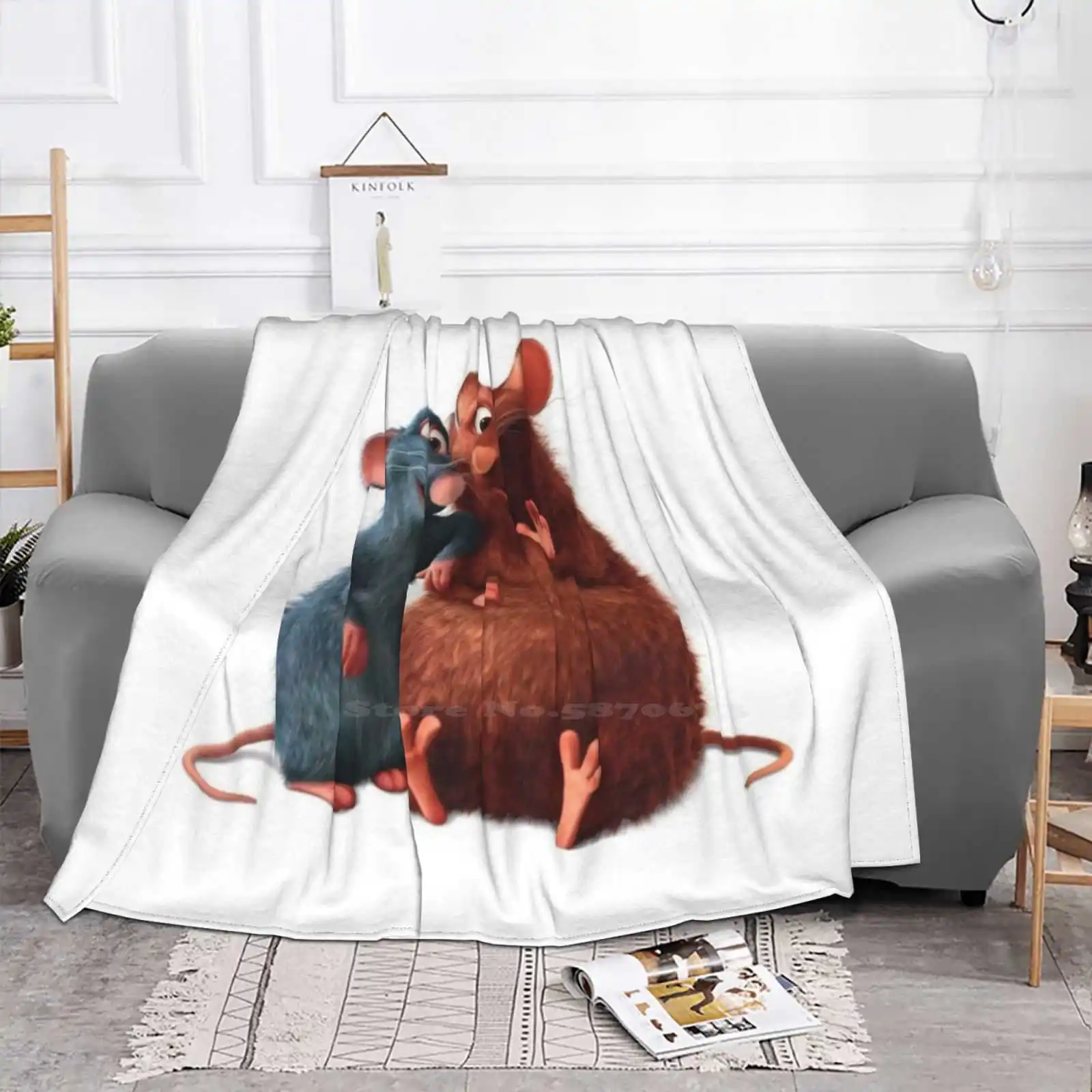 Remy And Emile Super Warm Soft Blankets Throw On Sofa/Bed/Travel Ratatouille Remy Emile Rats Mouse Chef Friends Cute Cartoon