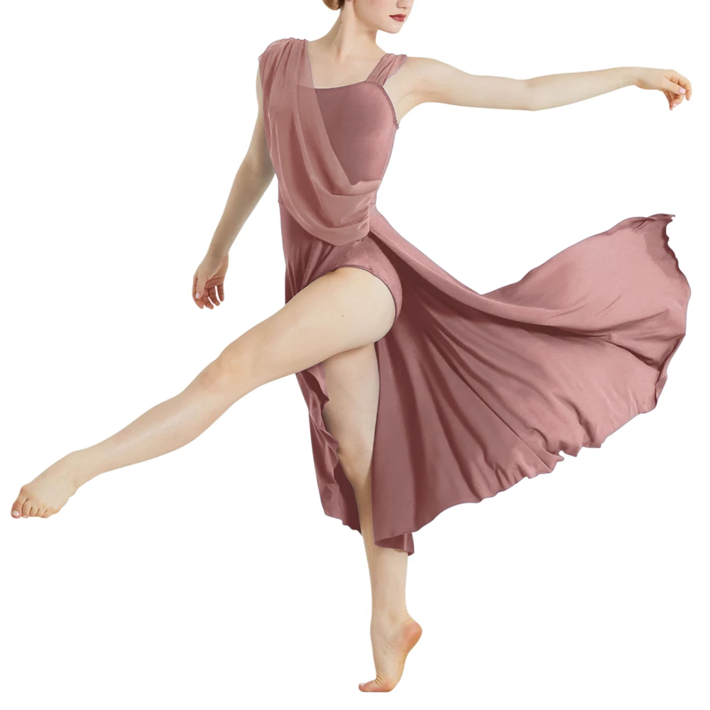 Ballroom Dance Woman’s Dresses Asymmetrical Design Long Modern Lyrical Dance Skirt Ballerina Stage Performance Costume Girls