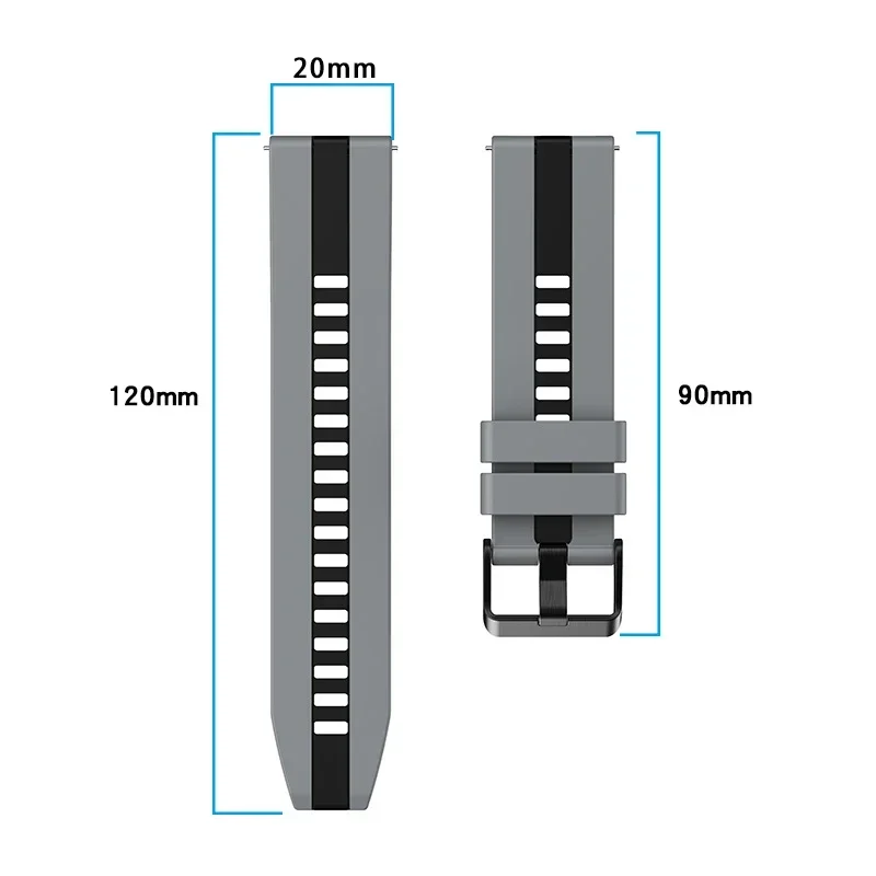 Silicone Strap 20mm 22mm For Amazfit Bip 3 3Pro GTR 2 3 4 GTS 2e 3 4 4mini HUAWEI WATCH GT 4/3/2 Samsung Galaxy Watch watchband