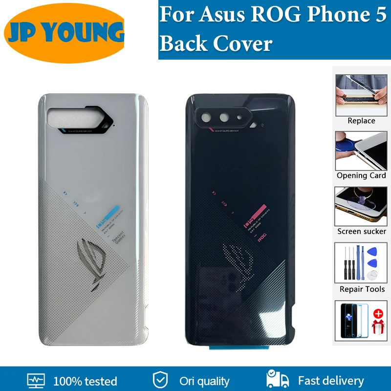 Original Back Cover For Asus ROG Phone 5 ROG 5 ZS673KS Battery Cover Camera Frame Lens Housing For ROG Phone 5 Back Cover