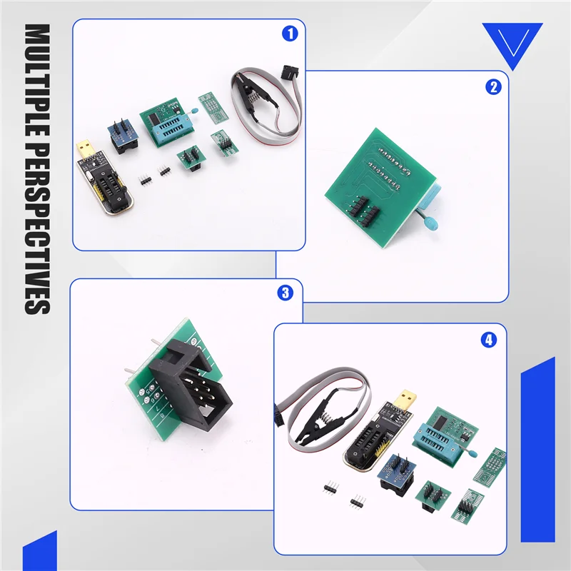 AB53 CH341A Programmatore USB BIOS SOP8 DIP8 Presa di conversione 1.8V Set di clip di prova a 8 pin per Iphone o scheda madre