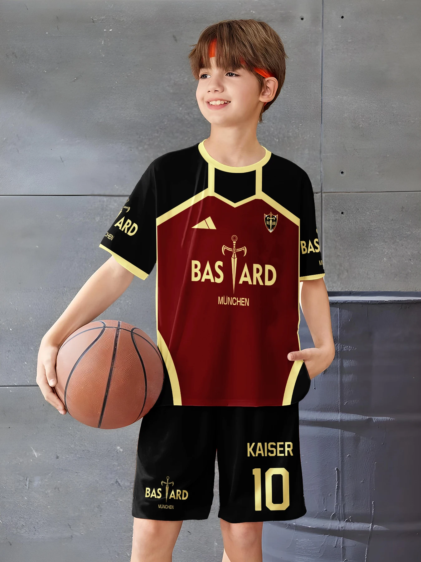 

Джерси Футзальный узор Vl Replica Blue Lock Аниме Бастард Мюнхен Футболки Летний детский комплект Футболка Повседневные спортивные футболки Топ