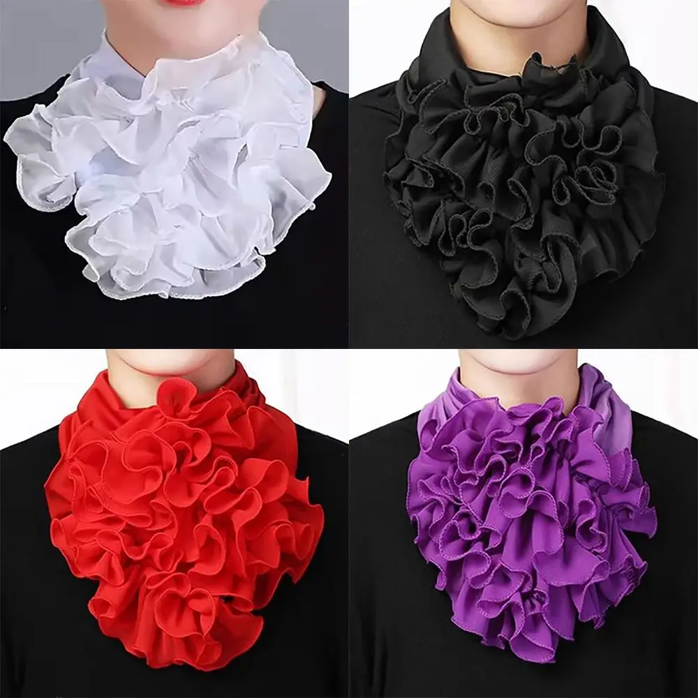 

Elegant Solid Color Neck Collar Free Size Detachable Ruffles Collar Fake Collar
