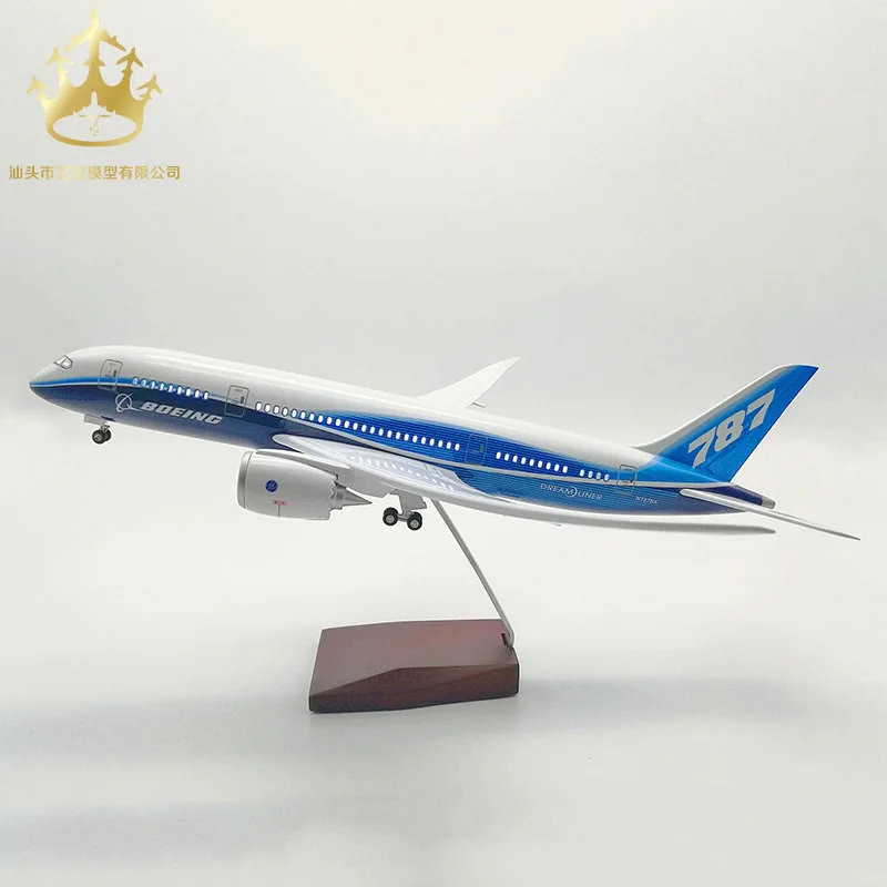 

Boeing 787 prototype with wheels and lights simulation aircraft model civil aircraft model aviation gift