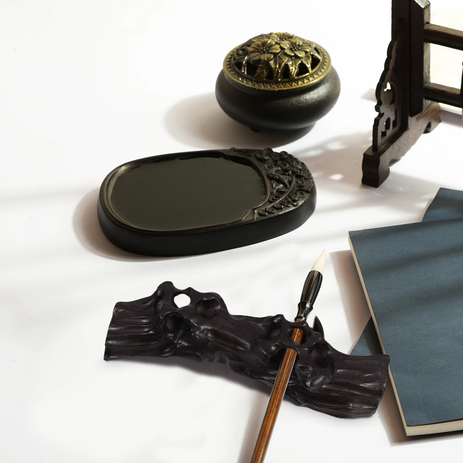 

Brush Holder Calligraphy Table Stand Pen Diy Hand Painted Desk Pencil Rest Accessories