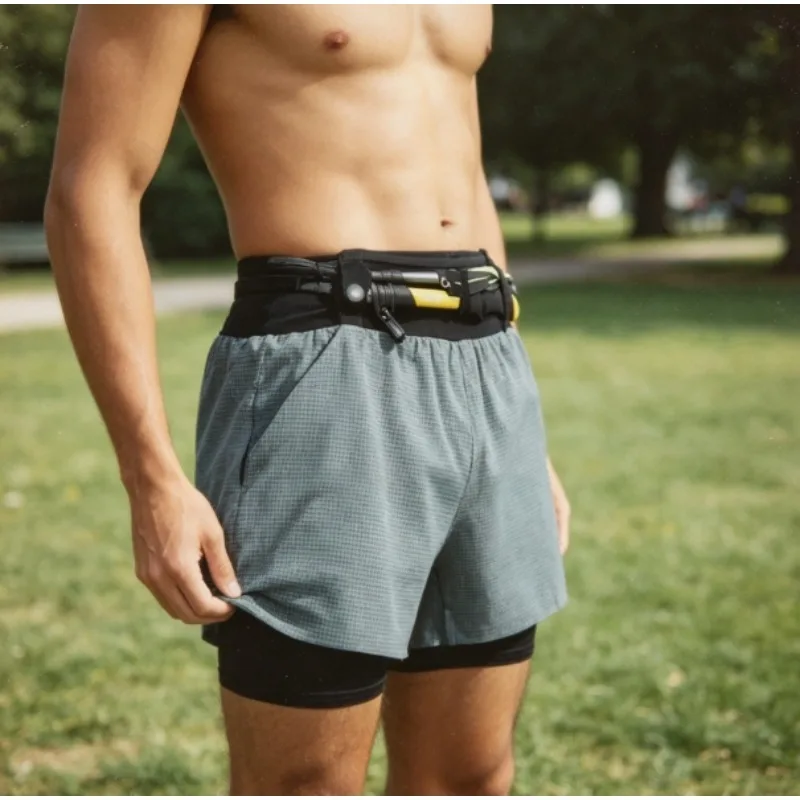 en's Summer 2 in 1 Trail Running Shorts Quick Dry Double Layer for Marathon Basketball and Outdoor Hiking