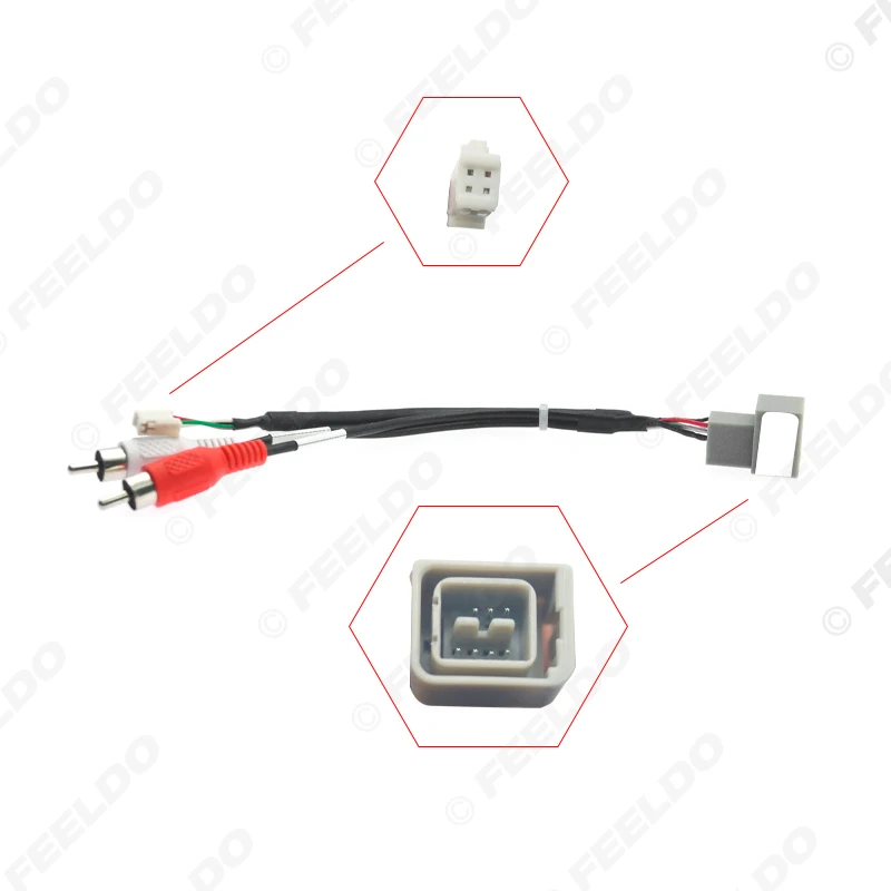 FEELDO Car Radio Audio Wiring Harness With USB Cable For Lada Vesta Aftermarket Stereo Installation Wire Adapter